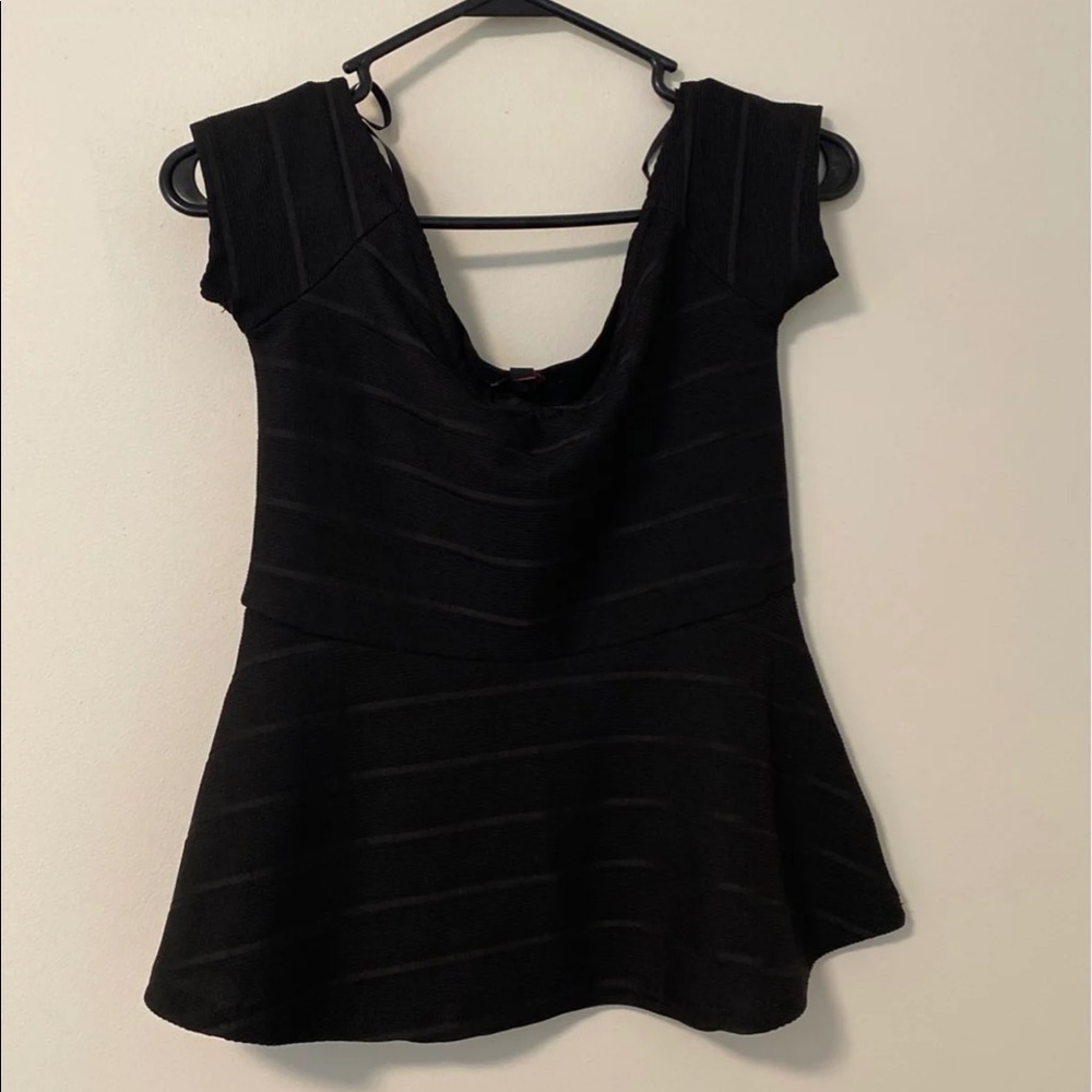Guess Black Peplum Top